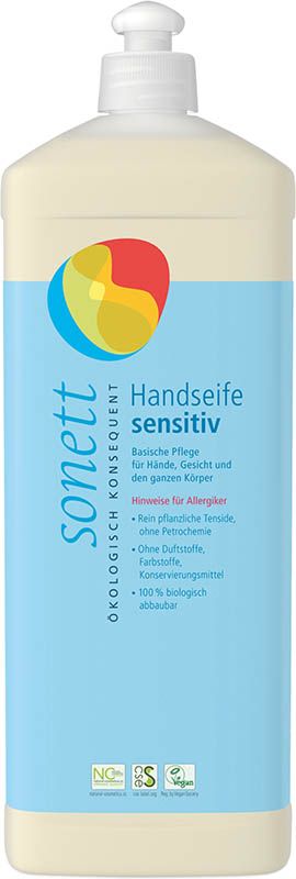 Sonett Savon pour les mains sensitif Recharge 1lt Sonett Savon pour les mains sensitif Recharge 1lt