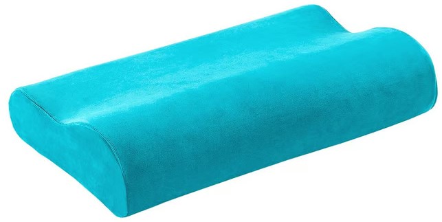 ELSA coussin nuque 50x11cm housse velours turquoise