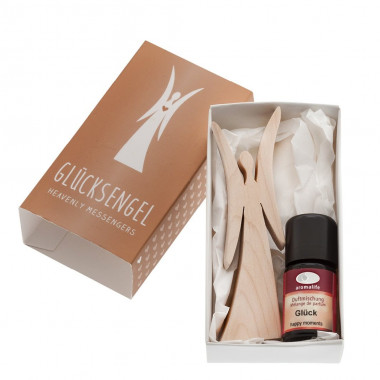 Aromalife Set cadeau Ange de la chance Bois 9cm et mélange de parfums Bonheur 5ml Aromalife Set cadeau Ange de la chance Bois 9cm et mélange de parfums Bonheur 5ml