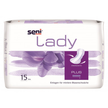 Seni Lady Plus protection anatomique respirante 20.5x42cm 6 gouttes 15 pièces