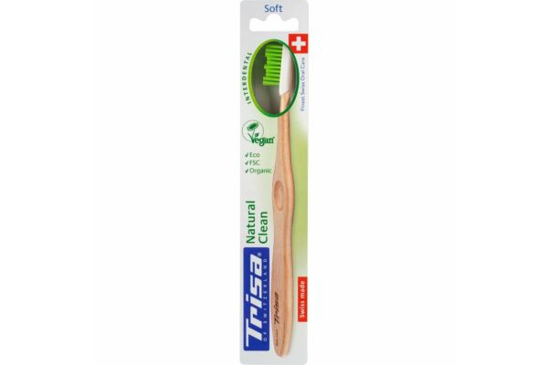 Brosse à dents en bois Trisa Natural Clean soft