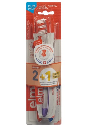 elmex PROTECTION CARIES InterX brosse à dents moyenne 2+1 gratuite