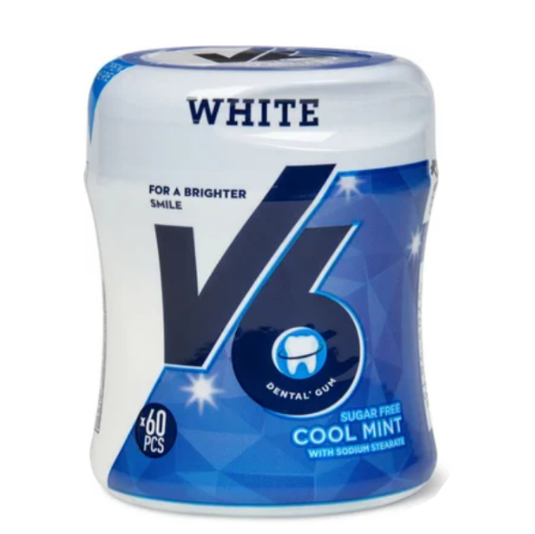 V6 White chewing-gum Cool Mint Ds 60 pièces V6 White chewing-gum Cool Mint Ds 60 pièces