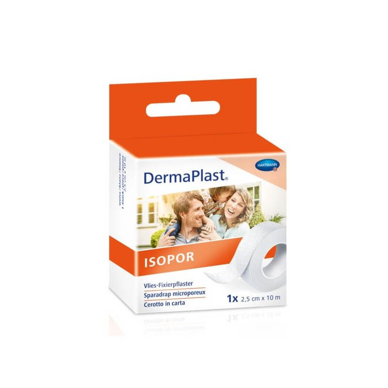 DermaPlast Isopor sparadrap de fixation 2.5cmx9.2m non-tissé blanc DermaPlast Isopor sparadrap de fixation 2.5cmx9.2m non-tissé blanc