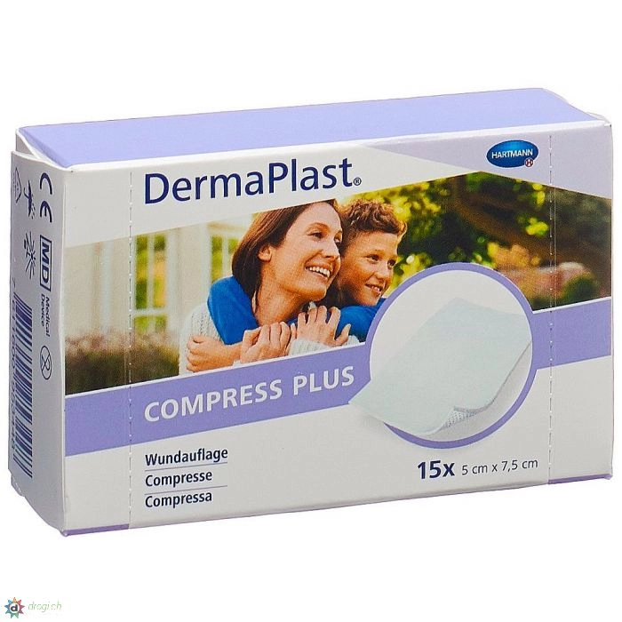 DermaPlast Compress Plus 5x7.5cm 15 pièces DermaPlast Compress Plus 5x7.5cm 15 pièces