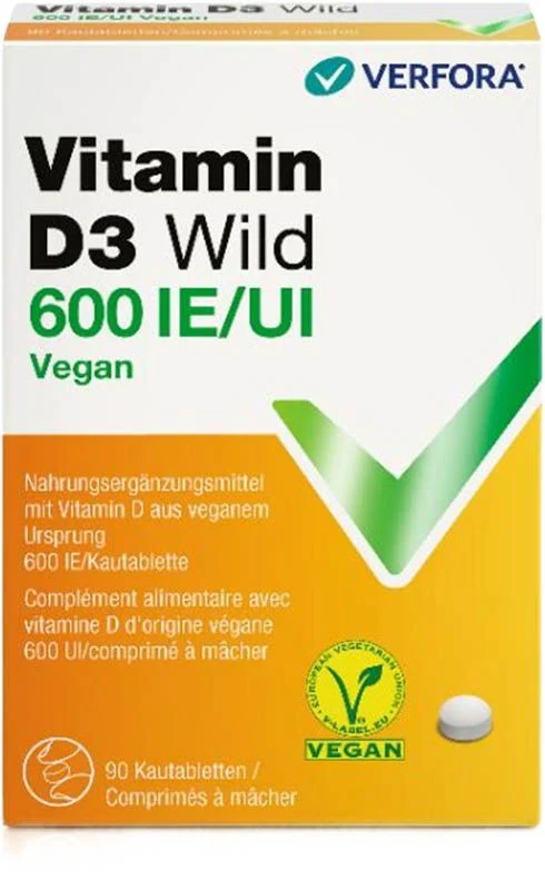 VITAMIN D3 WILD Tabletten 600 IE vegan 90 Stück VITAMIN D3 WILD Tabletten 600 IE vegan 90 Stück