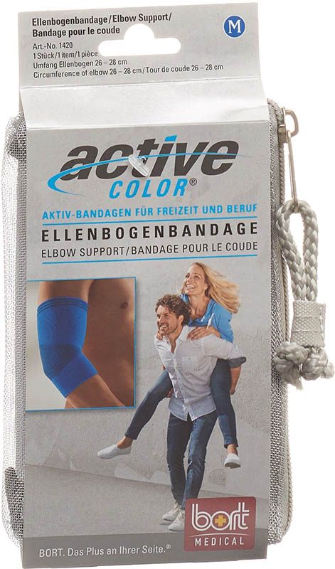 BORT ActiveColor Bandage pour coude M -28cm bleu BORT ActiveColor Bandage pour coude M -28cm bleu