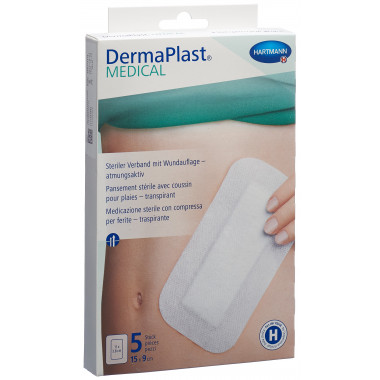 DermaPlast Medical pansement non-tissé 15x9cm 5 pièces DermaPlast Medical pansement non-tissé 15x9cm 5 pièces