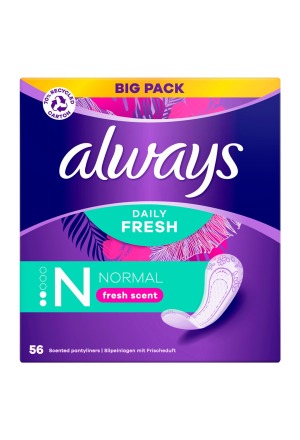 Protège-slips ALWAYS normal parfum fraîcheur BigPack 56 pièces