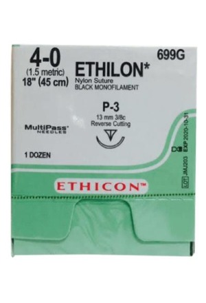 ETHILON 45cm noir 4-0 FS-2 36 pièces
