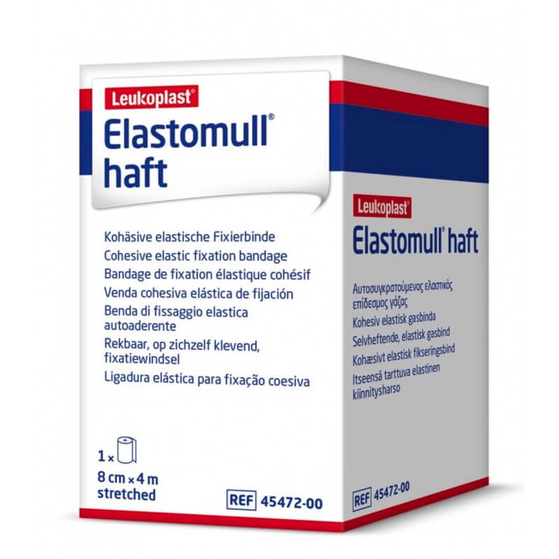 Bande de gaze adhésive Elastomull 4mx8cm blanc Rouleau