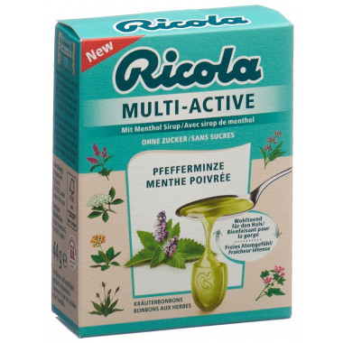 Ricola Multi-Active Menthe poivrée boîte 44g Ricola Multi-Active Menthe poivrée boîte 44g