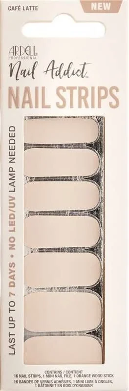 ARDELL Nail Addict Strips Ped Cafe Latte 16 pièces