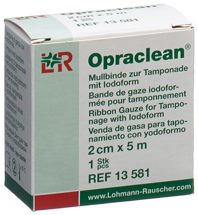 OPRACLEAN Bande de gaze Tamponade iodoforme 2cmx5m