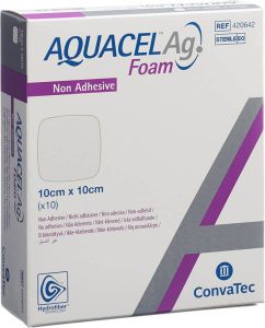 AQUACEL Ag Foam pansement mousse non-adhésif 10x10cm 10 pièces