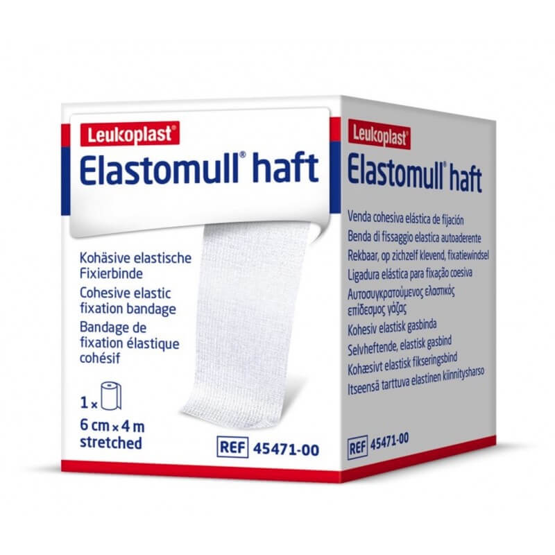 ELASTOMULL HAFT Bande de gaze blanche, rouleau de 4mx6cm