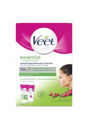 VEET Kit d'épilation visage 2 x 50ml