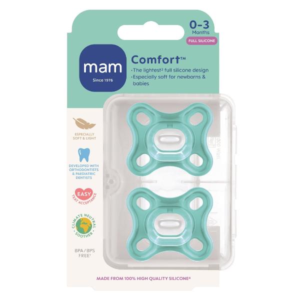MAM Comfort Sucette en silicone 0-2 mois 2 pièces
