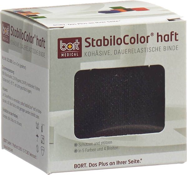 BORT STABILO COLOR bande 6cmx5m cohésive noire BORT STABILO COLOR bande 6cmx5m cohésive noire