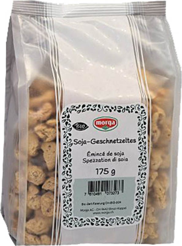 Emincé de soja MORGA substitut de viande bio 175g Emincé de soja MORGA substitut de viande bio 175g
