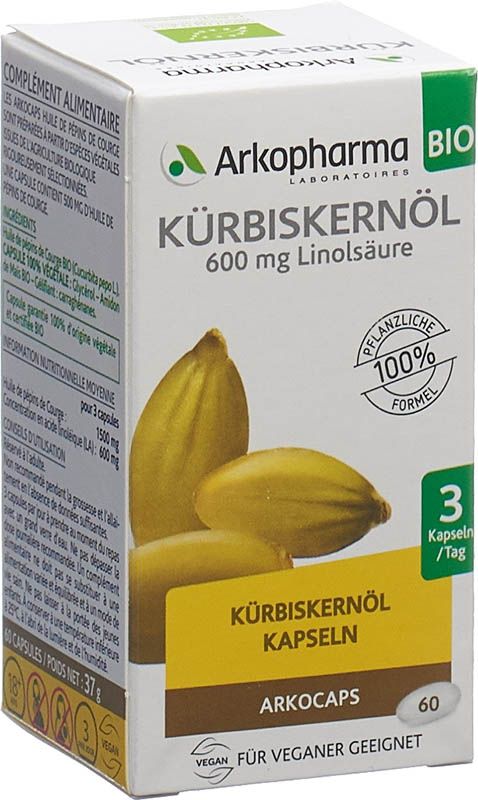 Arkocaps Huile de pépins de courge en gélules, 60 gélules Arkocaps Huile de pépins de courge en gélules, 60 gélules