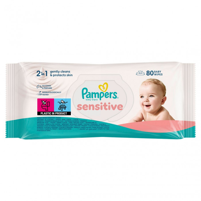 Pampers lingettes humides Sensitive 80 pcs