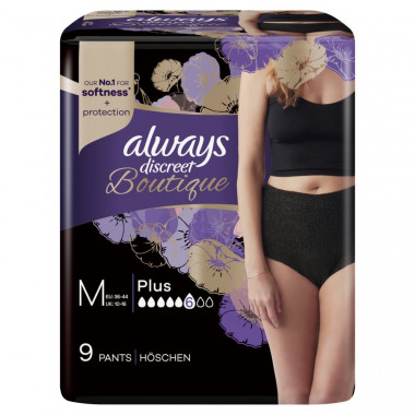 always Discreet Boutique Pants Incontinence M noir 9 pièces