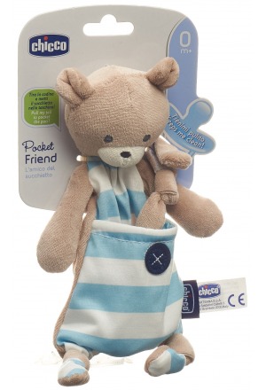 chicco POCKET FRIENDS Attache-sucette Boy 0m+