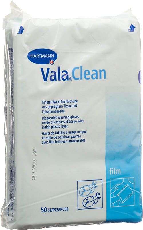 Gant de toilette jetable Valaclean Film 50 pièces