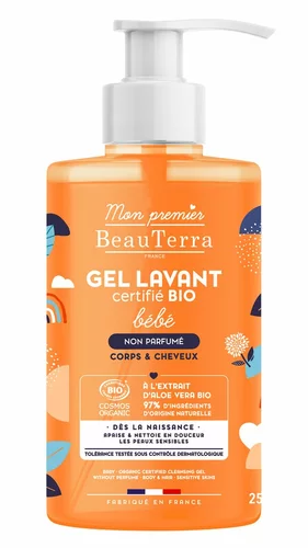 BeauTerra Baby Gel douche sans parfum bio 750ml BeauTerra Baby Gel douche sans parfum bio 750ml