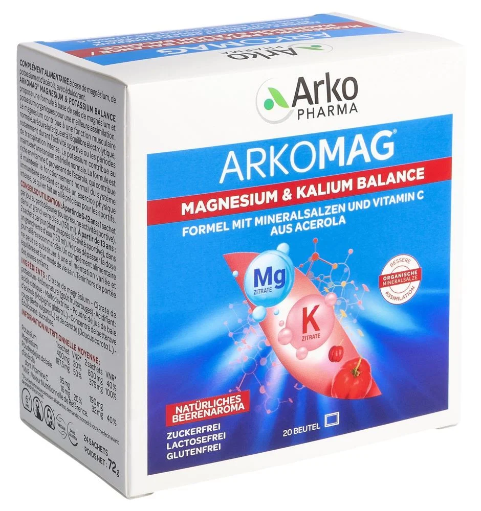 Arkomag Magnesium + Kalium Btl 24 Stück Arkomag Magnesium + Kalium Btl 24 Stück