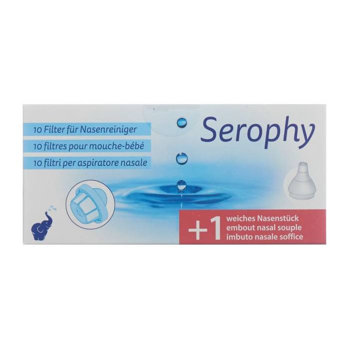 Filtres Serophy pour nettoyeur nasal 10 filtres & 1 embout nasal