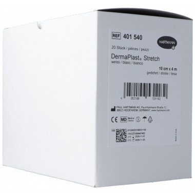 DermaPlast STRETCH bande de gaze elatique 10cmx4m blanc 20 pièces DermaPlast STRETCH bande de gaze elatique 10cmx4m blanc 20 pièces