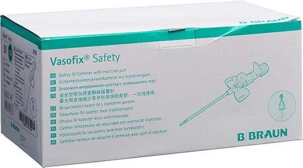 Canule Vasofix Safety IV 18G 1.3x45mm vert 50 pièces