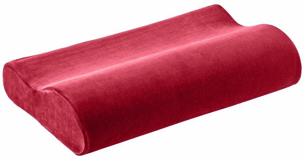 ELSA coussin nuque 50x11cm velours housse bordeaux