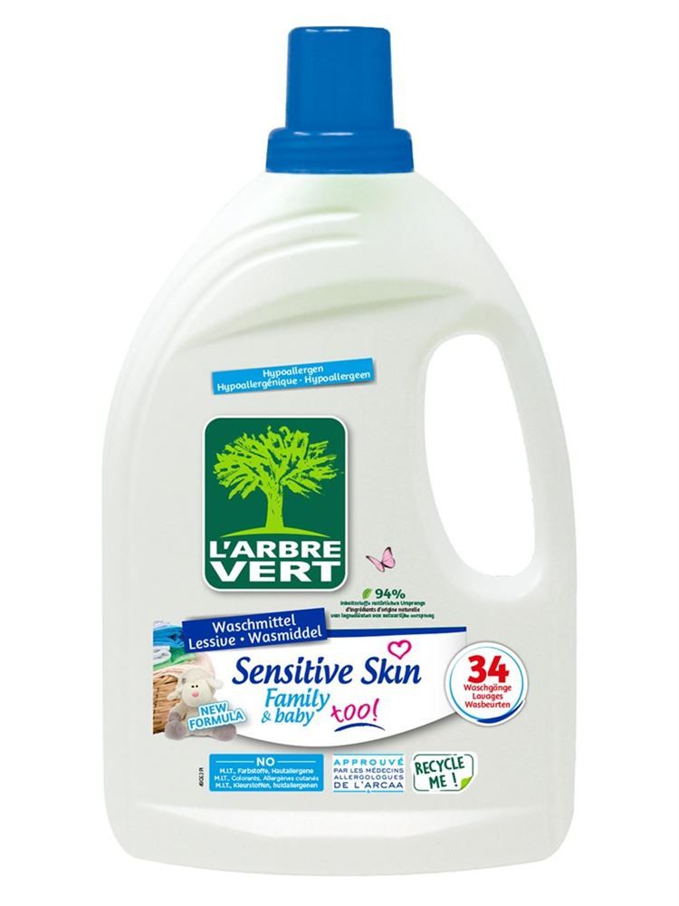 L'ARBRE VERT Lavage liquide écologique peaux sensibles 1.53lt