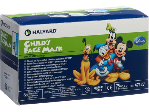 Halyard Child Face Mask sans latex 75 pièces