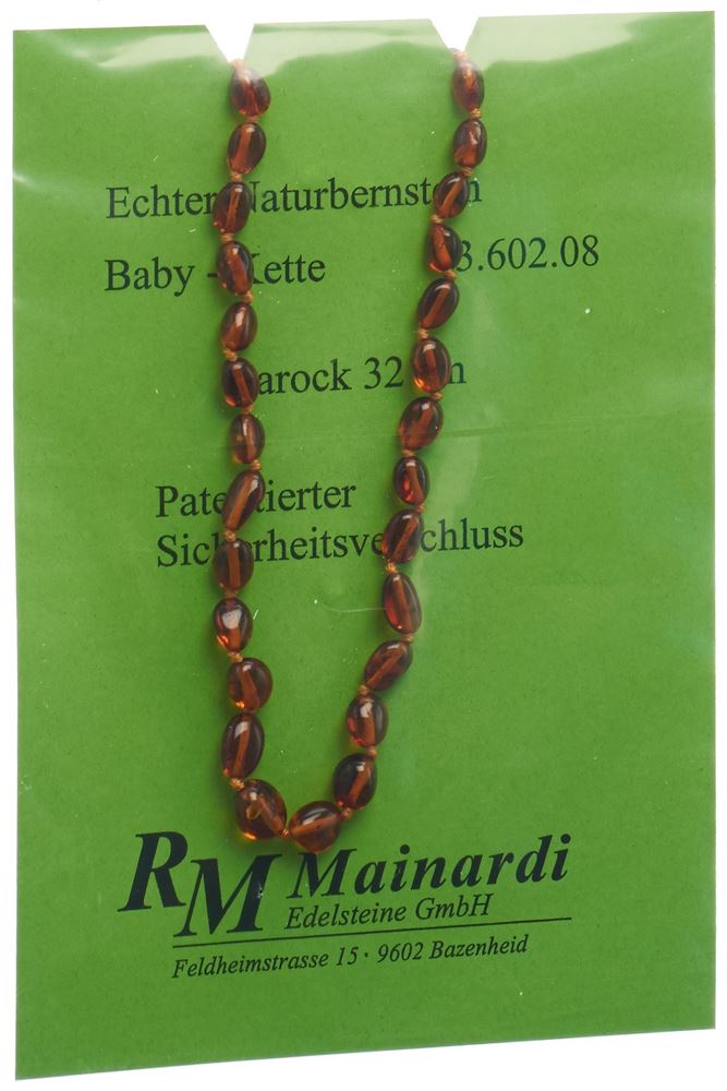 MAINARDI Ambre naturel 32cm Baroque Fermeture sécurisée