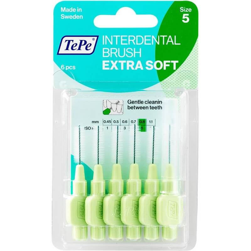 Brosse interdentaire TePe 0.8mm x-soft vert 6 pièces