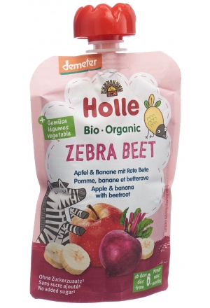 Holle Zebra Beet - Pouchy pomme banane betterave rouge 100g Holle Zebra Beet - Pouchy pomme banane betterave rouge 100g