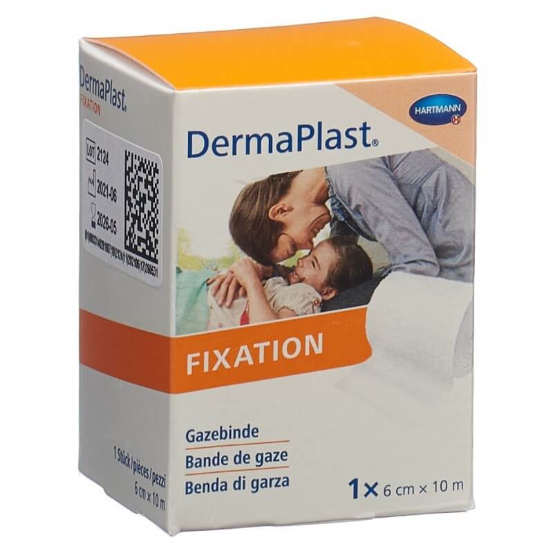 DermaPlast bande de gaze à bords fixes 6cmx10m DermaPlast bande de gaze à bords fixes 6cmx10m