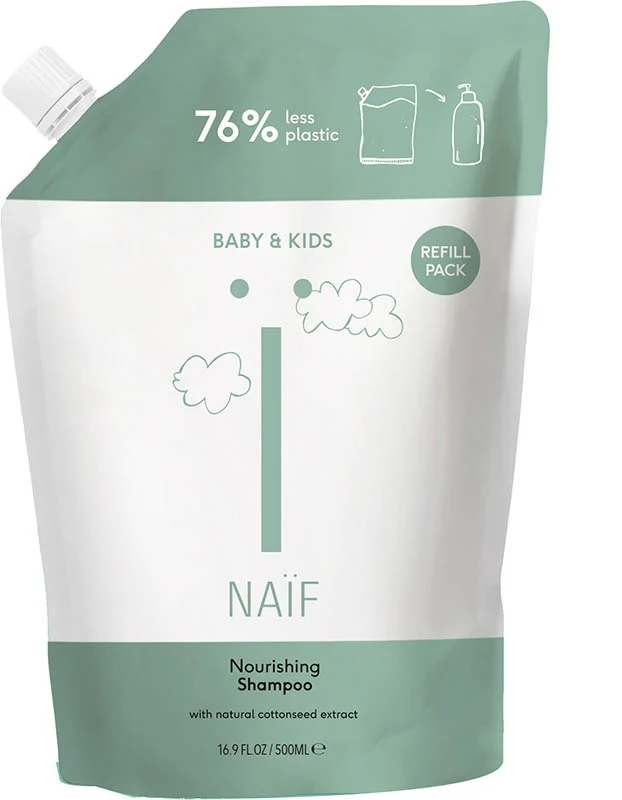 Naïf Baby & Kids, shampoing nourrissant, recharge de 500 ml