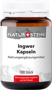Pierre naturelle gingembre gélules bouteille en verre 100 pièces Pierre naturelle gingembre gélules bouteille en verre 100 pièces