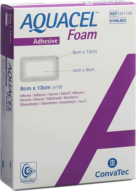 AQUACEL FOAM adhésif 8x13cm 10 pièces