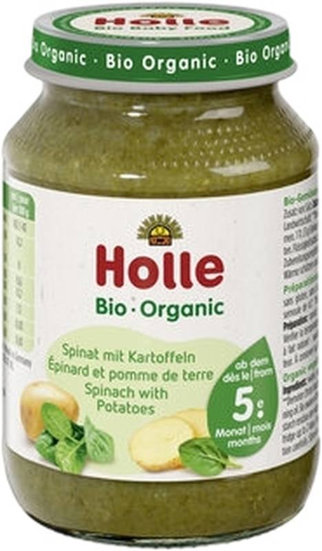 HOLLE Epinards avec pommes de terre Bio pot 190 g