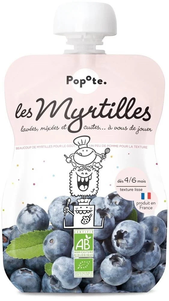 POPOTE Sachet souple aux myrtilles bio 120 g