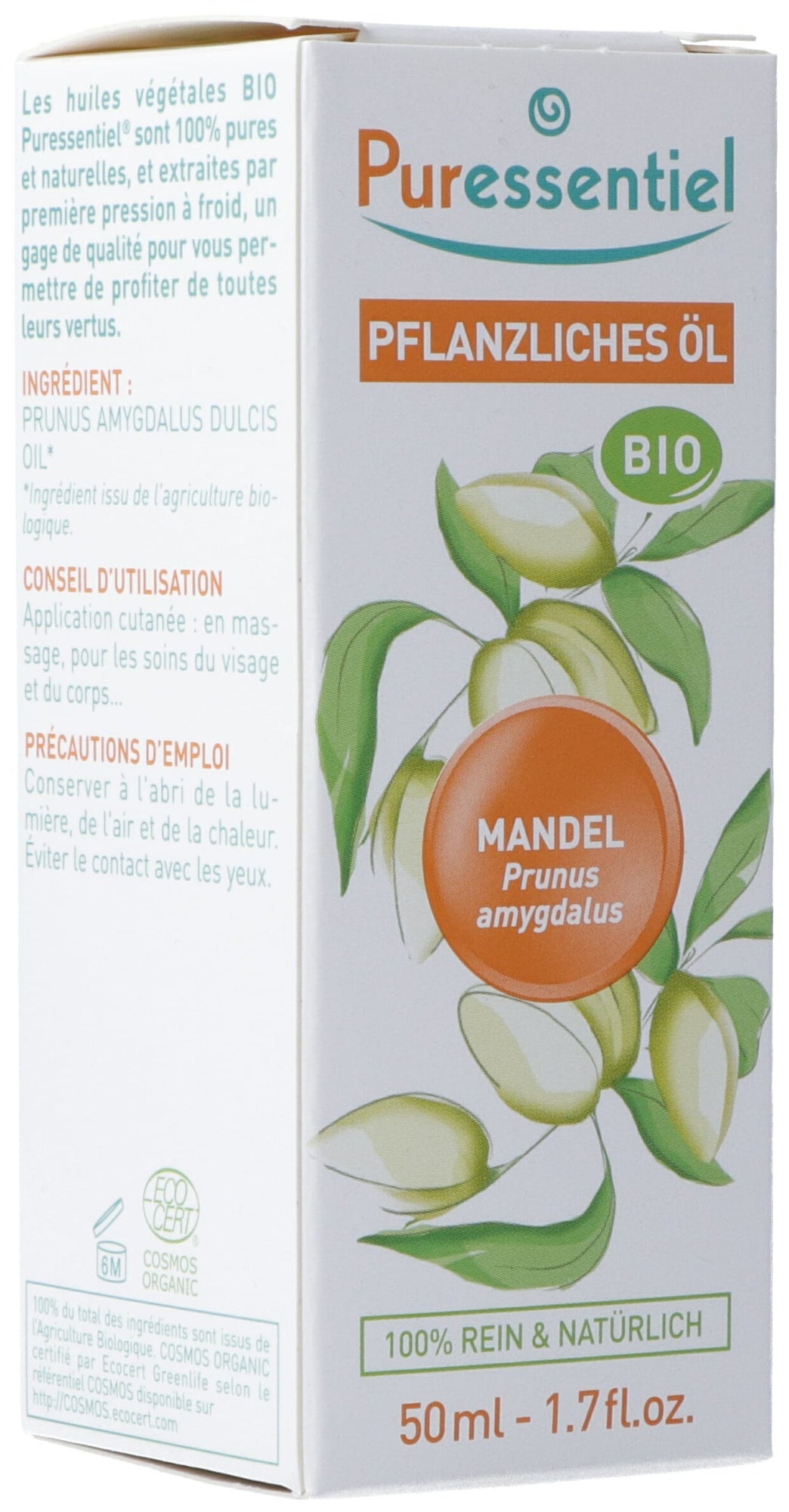 Puressentiel huile végétale amande bio 50ml Puressentiel huile végétale amande bio 50ml