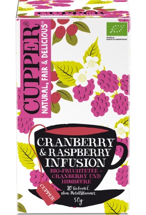 CUPPER Cranberry & Framboise Infusion de fruits bio 20 pièces CUPPER Cranberry & Framboise Infusion de fruits bio 20 pièces