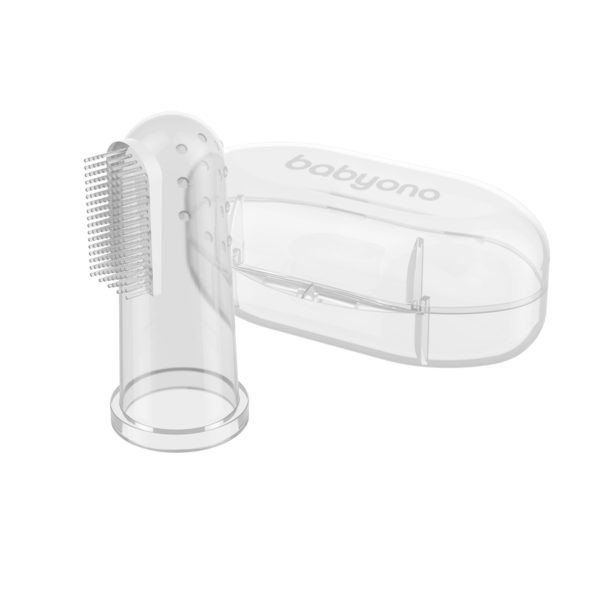 Babyono brosse à dents doigt en silicone avec boîte