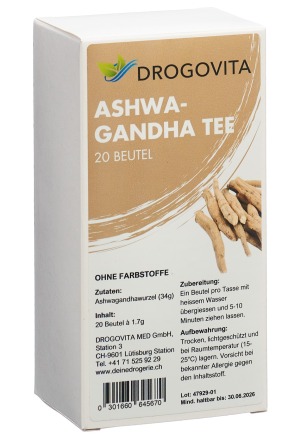 Drogovita Tisane Ashwagandha Btl 20 pièces Drogovita Tisane Ashwagandha Btl 20 pièces